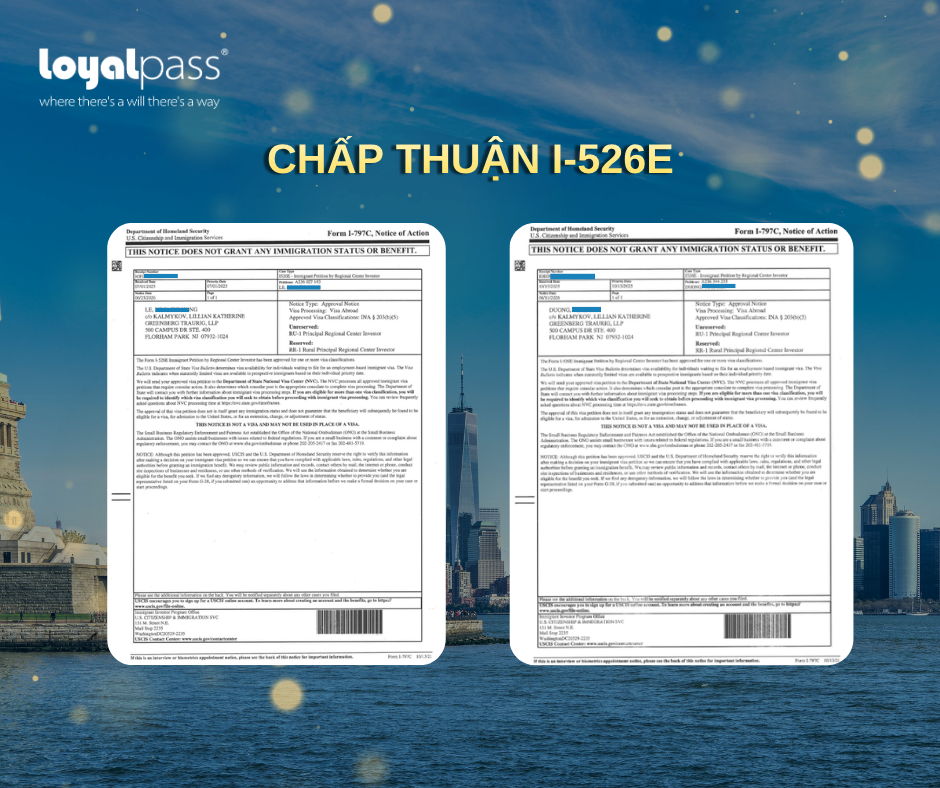 loyalpass chấp thuận I-526E